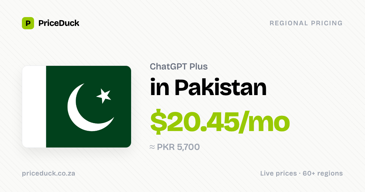 ChatGPT Plus Price in Pakistan 2026: $20/mo — Live Comparison